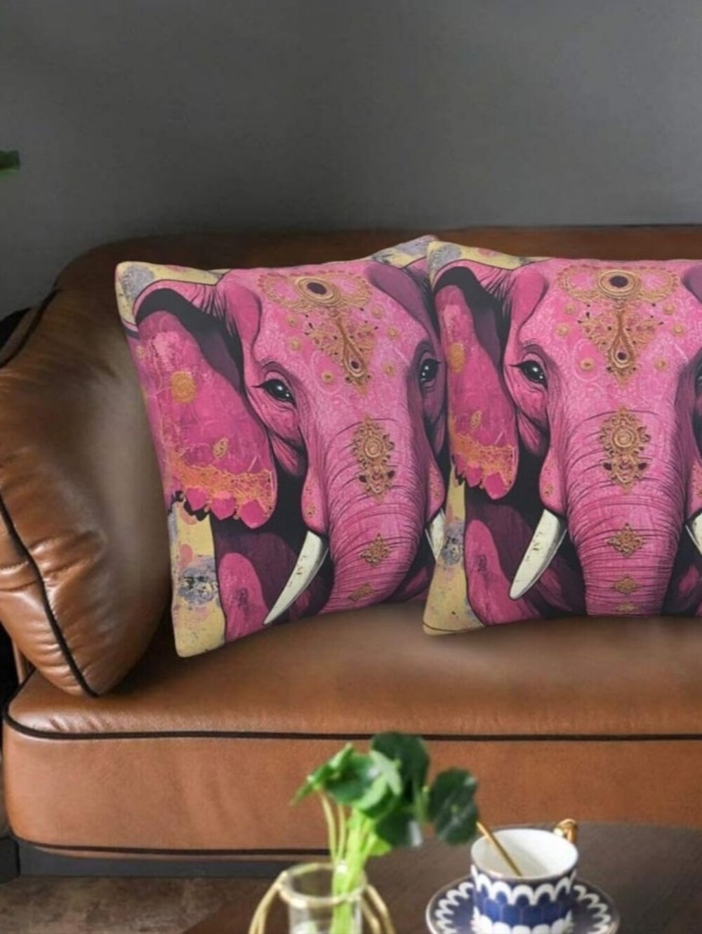 Pink Elephant Decorative Throw Pillow - Brand